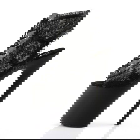 Botine dama cu toc si platforma, cu dantela neagra FLAMINGO 896 LC [2]