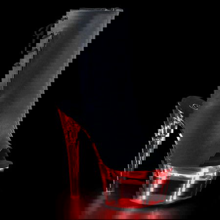 Tocuri de 18 cm Pole Dance - Botine cu platforma cu led, negru mat, pole dance FLASHDANCE 1018 7