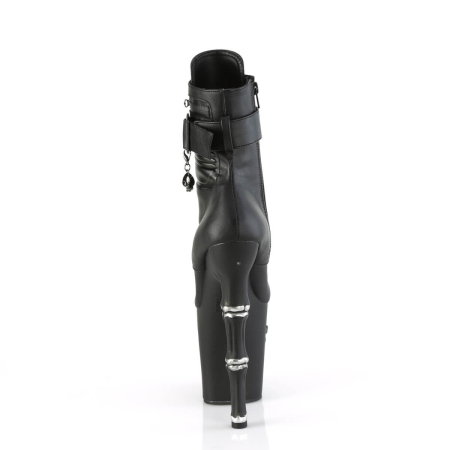Botine Pleaser RAPTURE 1020 STR LT negre cu craniu LED roșu, platformă de 10 cm și toc osos de 20 cm pentru pole dance [2]