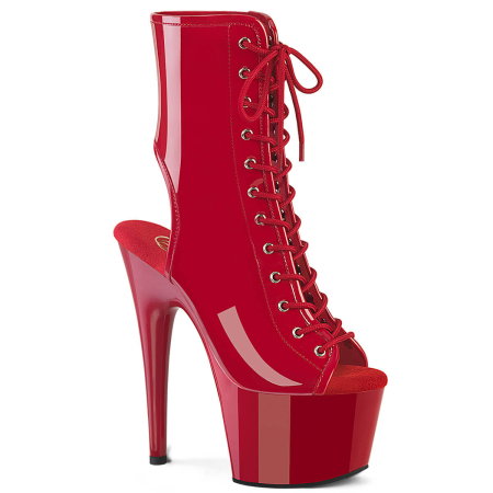 Tocuri de 18 cm Pole Dance - Botine roșii decupate ADORE 1016 Pleaser toc stiletto 18 cm platformă 7 cm pole dance