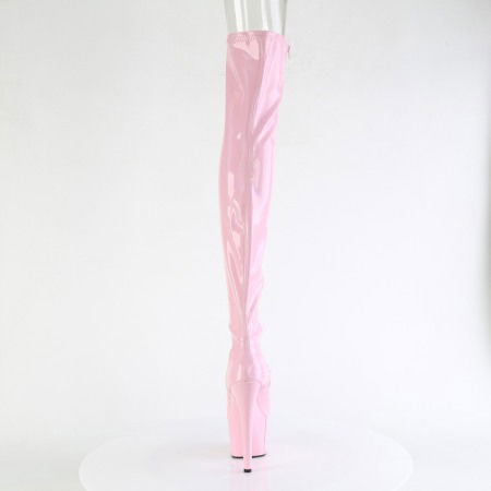 Cizme peste genunchi, roz, mulate, cu toc inalt ADORE 3011 HWR [3]