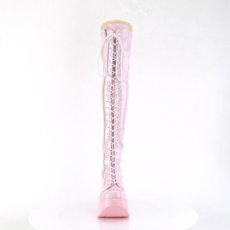 cizme peste genunchi, Demonia Cult, cu platforma, roz [1]