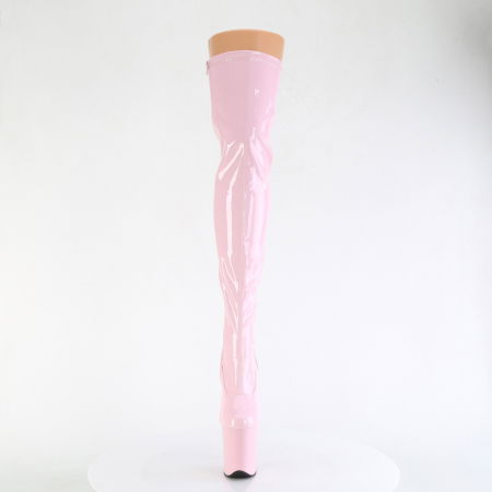 Cizme peste genunchi roz, cu toc inalt 20 cm pole dance papuci dansatoare [2]