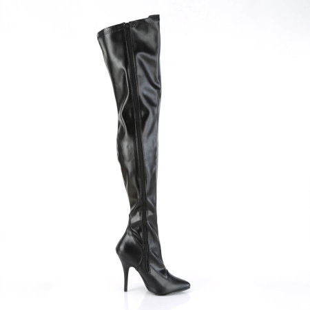 Cizme peste genunchi Pleaser SEDUCE 3000 negre mat cu toc stiletto [1]