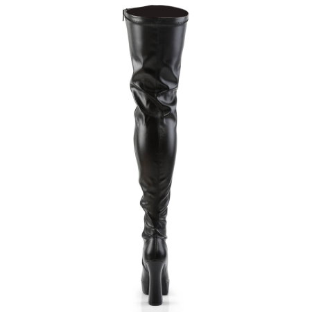 Cizme peste genunchi Pleaser ELECTRA 3000Z negru mat cu toc gros [3]