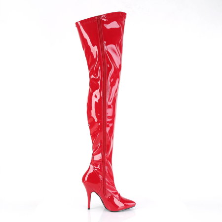 Cizme peste genunchi Pleaser SEDUCE 3000 roșii lac cu toc stiletto [1]