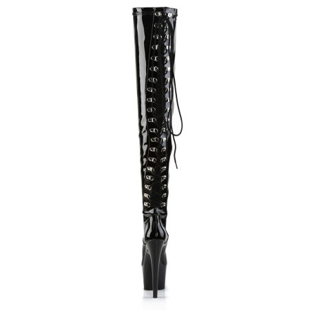 Cizme Pole Dance peste genunchi Pleaser Adore 3063 negre cu toc de 18 cm și platformă de 7 cm [4]