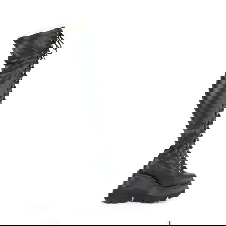 Cizme peste genunchi din piele ecologica, cu talpa ortopedica, Demonia Cult [4]