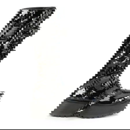 Bocanci stil gothic cu talpa inalta, catarame, Demonia Cult, Slacker 260 [4]