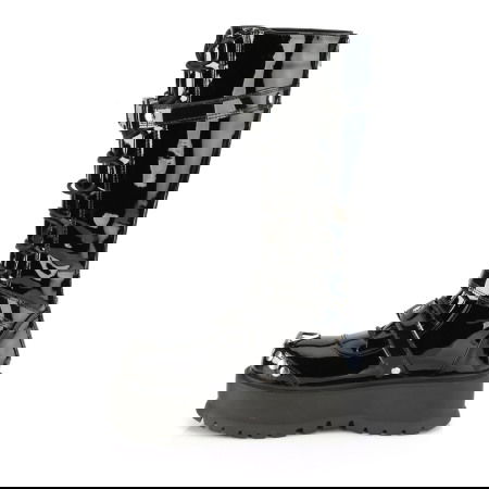 Bocanci stil gothic cu talpa inalta, catarame, Demonia Cult, Slacker 260 [2]