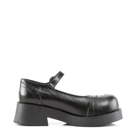 Pantofi Mary Jane Gothic Demonia CRUX 07 negri cu baretă reglabilă și toc gros [2]