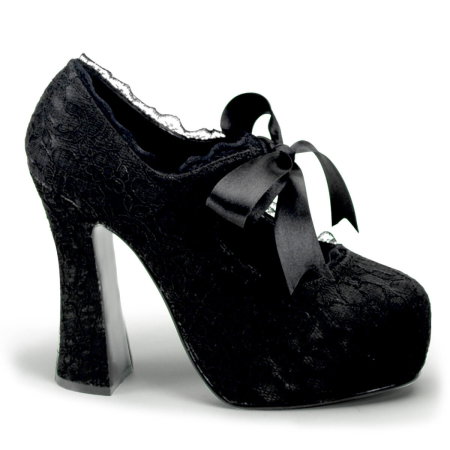 Pantofi Gothic Demonia DEMON 11 din dantelă neagră cu platformă și toc de 12,7 cm [0]