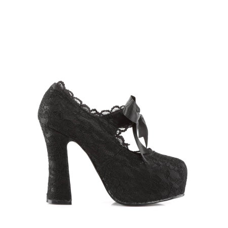 Pantofi Gothic Demonia DEMON 11 din dantelă neagră cu platformă și toc de 12,7 cm [1]