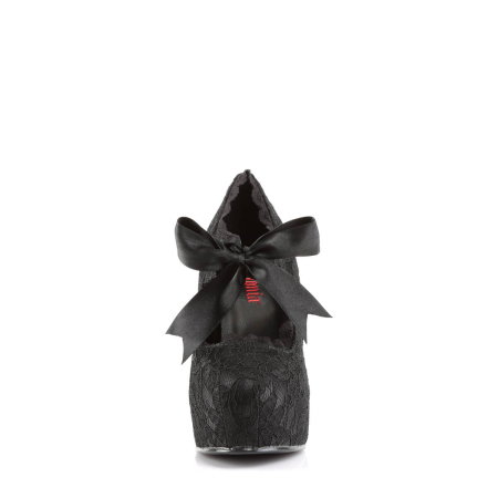 Pantofi Gothic Demonia DEMON 11 din dantelă neagră cu platformă și toc de 12,7 cm [5]