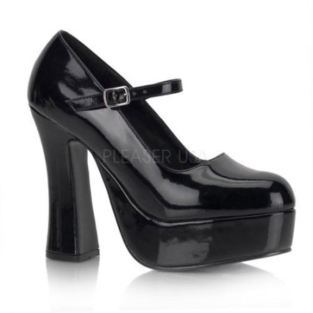 Pantofi cu platforma - Pantofi cu toc gros si bareta, retro, DOLLY 50