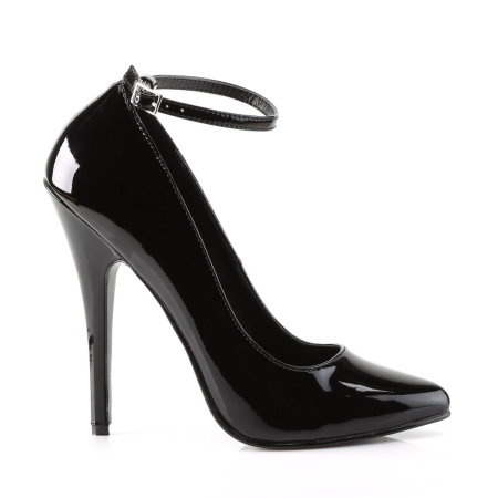 Pantofi fetish negri Devious DOMINA-431 cu toc stiletto de 15,2 cm și baretă la gleznă [4]