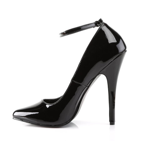 Pantofi fetish negri Devious DOMINA-431 cu toc stiletto de 15,2 cm și baretă la gleznă [2]