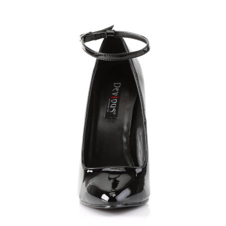 Pantofi fetish negri Devious DOMINA-431 cu toc stiletto de 15,2 cm și baretă la gleznă [3]