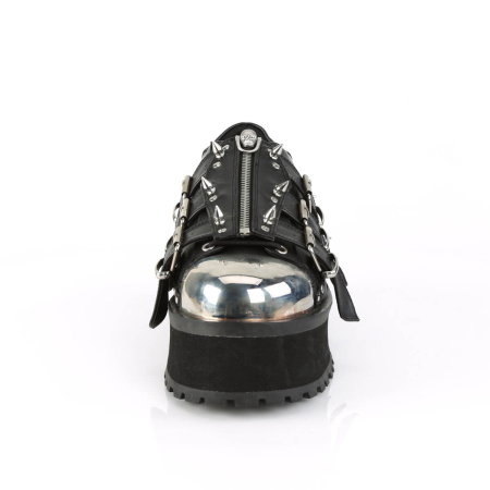 Pantofi gothic cu platformă și bombeu metalic Gravedigger 03, DemoniaCult [1]