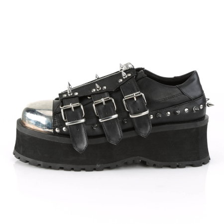 Pantofi gothic cu platformă și bombeu metalic Gravedigger 03, DemoniaCult [3]
