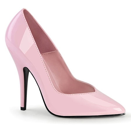 Pantofi Stiletto - pantofi stiletto roz lac Pleaser Seduce 420 V