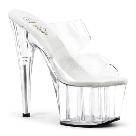 Branduri - Saboti transparenti cu toc inalt, barete din silicon, ADORE 702