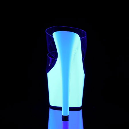 Saboti cu toc inalt ci platforma alb neon, Pleaser USA [4]