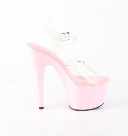 Sandale baby pink cu toc inalt si platforma, pole dance, ADORE 708 [4]