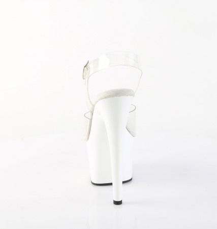 Sandale albe cu toc inalt, de mireasa, comode ADORE 708 [1]