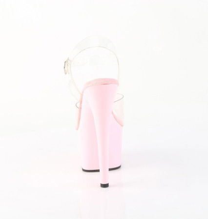 Sandale baby pink cu toc inalt si platforma, pole dance, ADORE 708 [3]