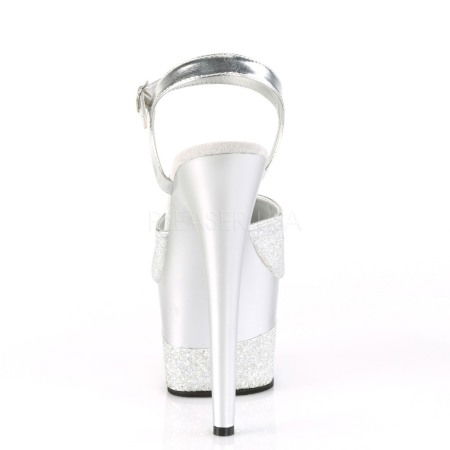 Sandale argintii cu platforma, de nunta [3]