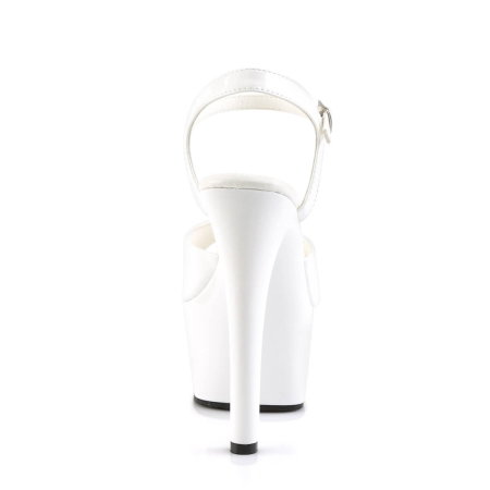 sandale albe de mireasa cu toc de 15 cm si platforma Aspire 609, Pleaser USA [4]