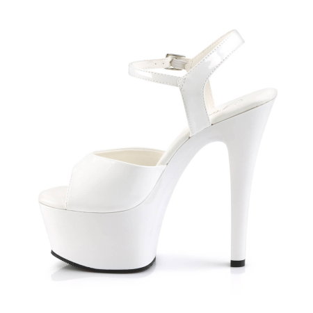 sandale albe de mireasa cu toc de 15 cm si platforma Aspire 609, Pleaser USA [1]