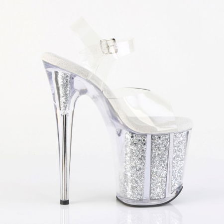 Sandale argintii cu platformă înaltă Flamingo 808 G pentru pole dance și scenă [2]