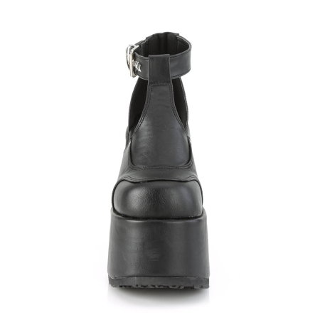 Sandale piele ecologică vegană mată, toc gros, Camel-103/BVL, DemoniaCult [2]