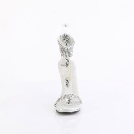 Sandale concurs fitness de mireasa pleaser toc de 12 cm argintii [3]