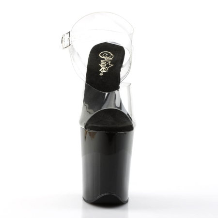 Sandale Pleaser FLAMINGO 808 negre cu barete transparente, toc înalt de 20,3 cm și platformă pentru pole dance. [6]