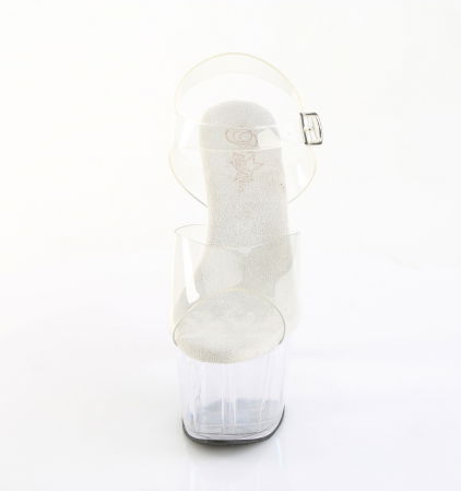 Sandale transparente cu toc inalt de 17.8 cm pentru scena, dans la bara [4]