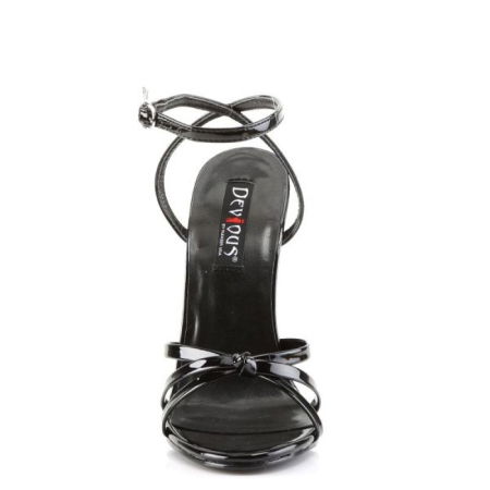 sandale domina 108 toc inalt 15 cm lac negru pleaser [2]