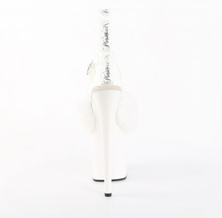 Sandale albe, cu puf si cu toc inalt si platforma, Pleaser USA [4]