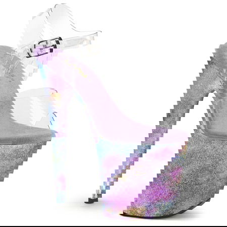 Sandale Pole Dance - sandale colorate, rainbow, cu toc inalt de 20 cm pole dance