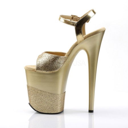Sandale Pleaser aurii toc inalt pole dance dans la bara [2]