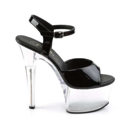sandale negre lac cu platforma transparenta Aspire 609 Pleaser [4]