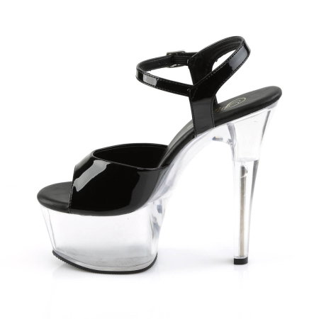 sandale negre lac cu platforma transparenta Aspire 609 Pleaser [2]