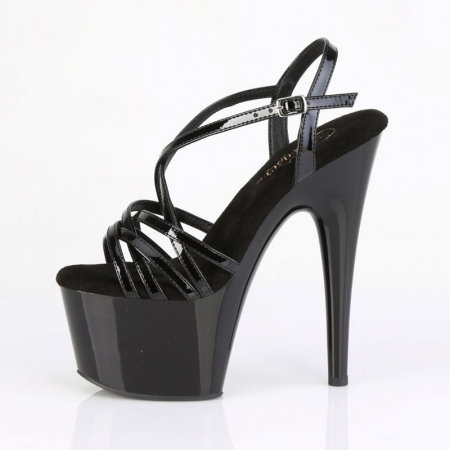 Sandale negre pole dance ADORE 713 Pleaser cu barete incrucistate si platforma 7 cm [1]