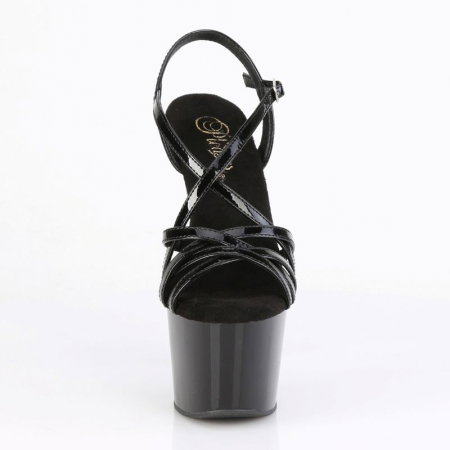 Sandale negre pole dance ADORE 713 Pleaser cu barete incrucistate si platforma 7 cm [3]
