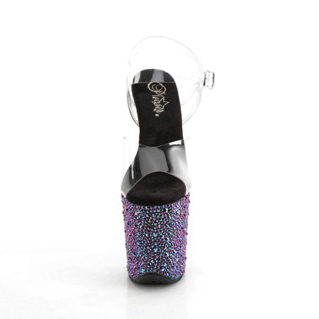 Sandale pole dance Pleaser BEJEWELED-808MS negre cu platformă acoperită cu cristale [2]