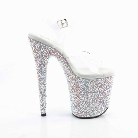 Sandale pole dance Pleaser BEJEWELED-808MS negre cu platformă acoperită cu cristale [4]