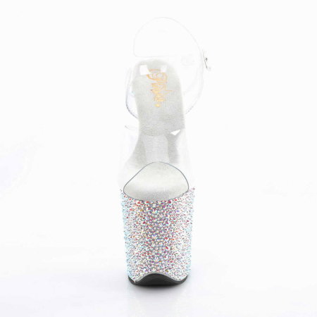 Sandale pole dance Pleaser BEJEWELED-808MS negre cu platformă acoperită cu cristale [2]