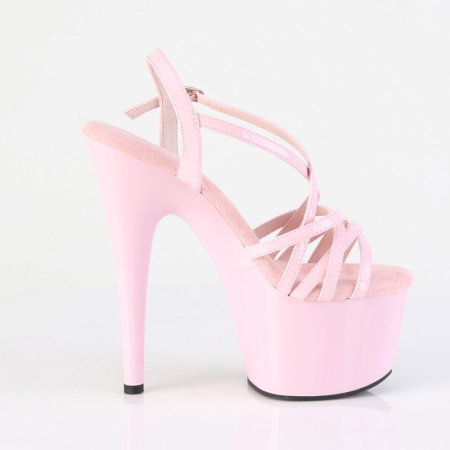 Sandale roz pastel exotic flow ADORE 713 Pleaser cu barete incrucistate si platforma 7 cm [4]